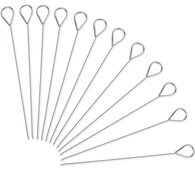 HONSHEN Turkey Lacers for Trussing Turkey,6 inches Stainless Steel metal skewers,Set of 12 - Image 1